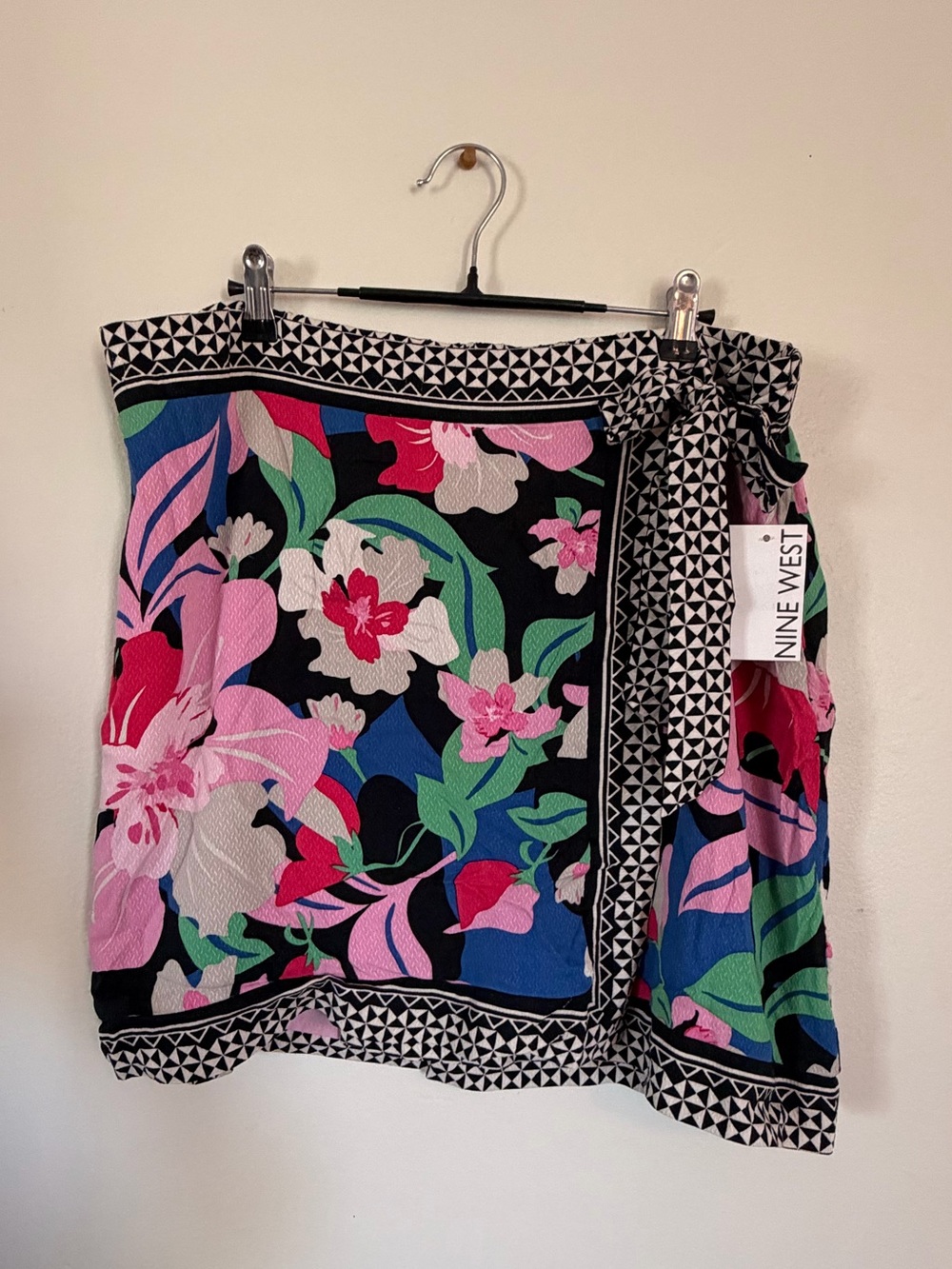NWT Nine West Faux-Wrap Skirt